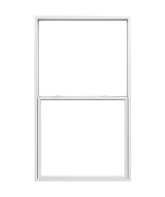A white window frame on a white background.