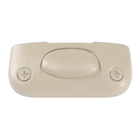 A light switch with two screws on it on a white background