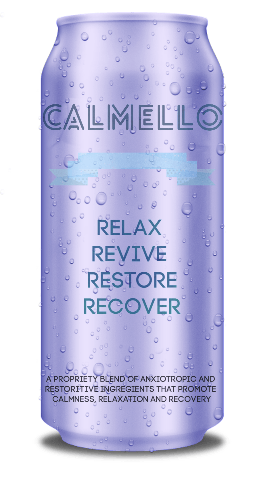 A purple can of calmello relax revive restore recover