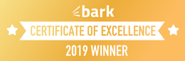 A certificate of excellence for bark 2019 winner