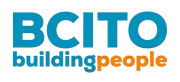 A blue and orange logo for bcito building people