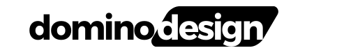 a black and white logo for domino design