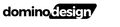 A black and white logo for domino design on a white background