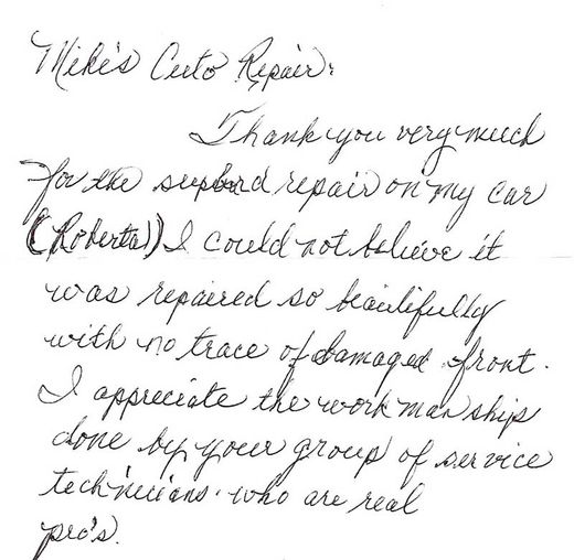 Mike�s Auto Body &amp; Repair Testimonials Spring Hill, FL