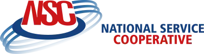 Logo of the National Service Cooperative, featuring red 
