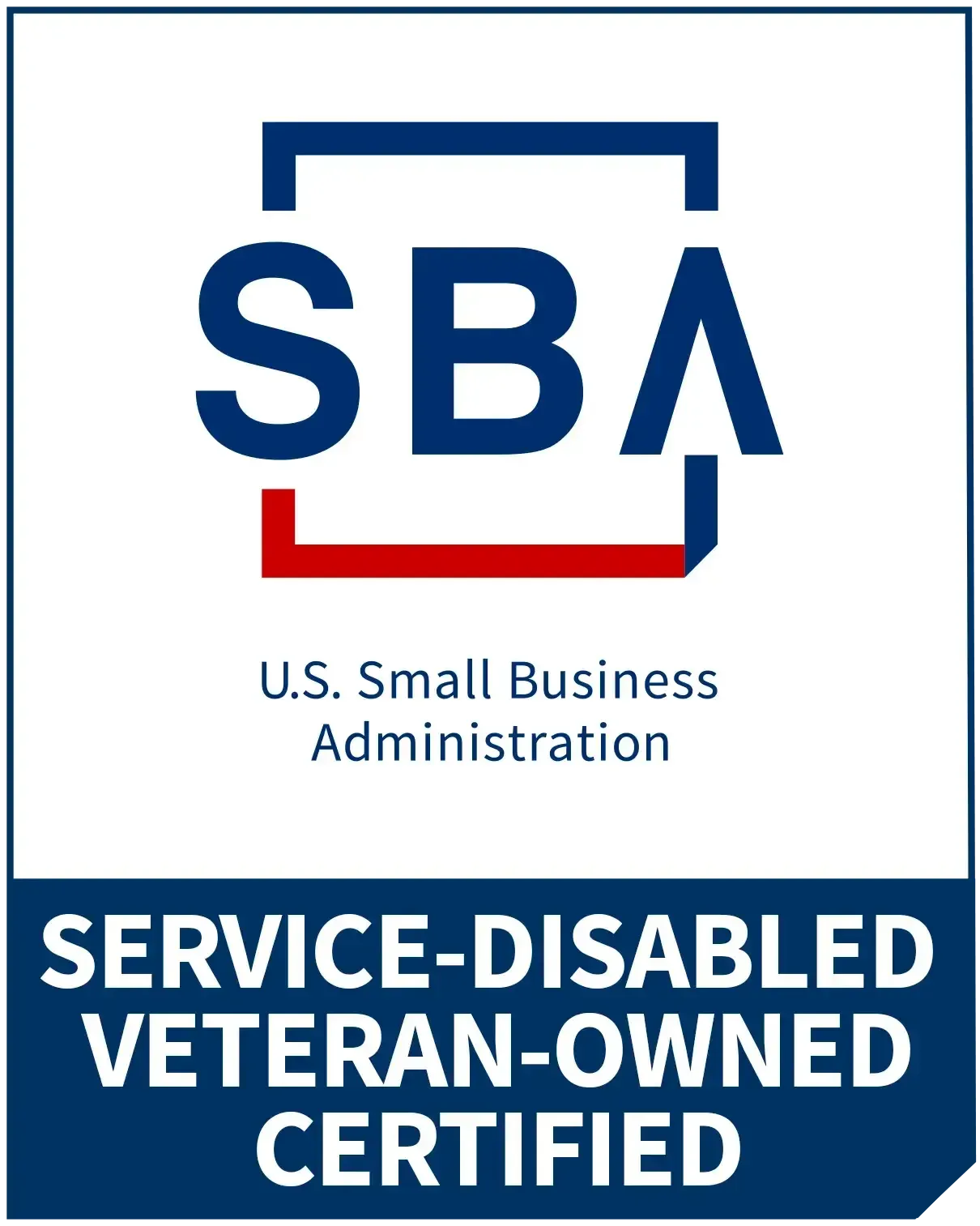 U.S. Small Business Administration Service-Disabled Veteran-Owned Certified logo.