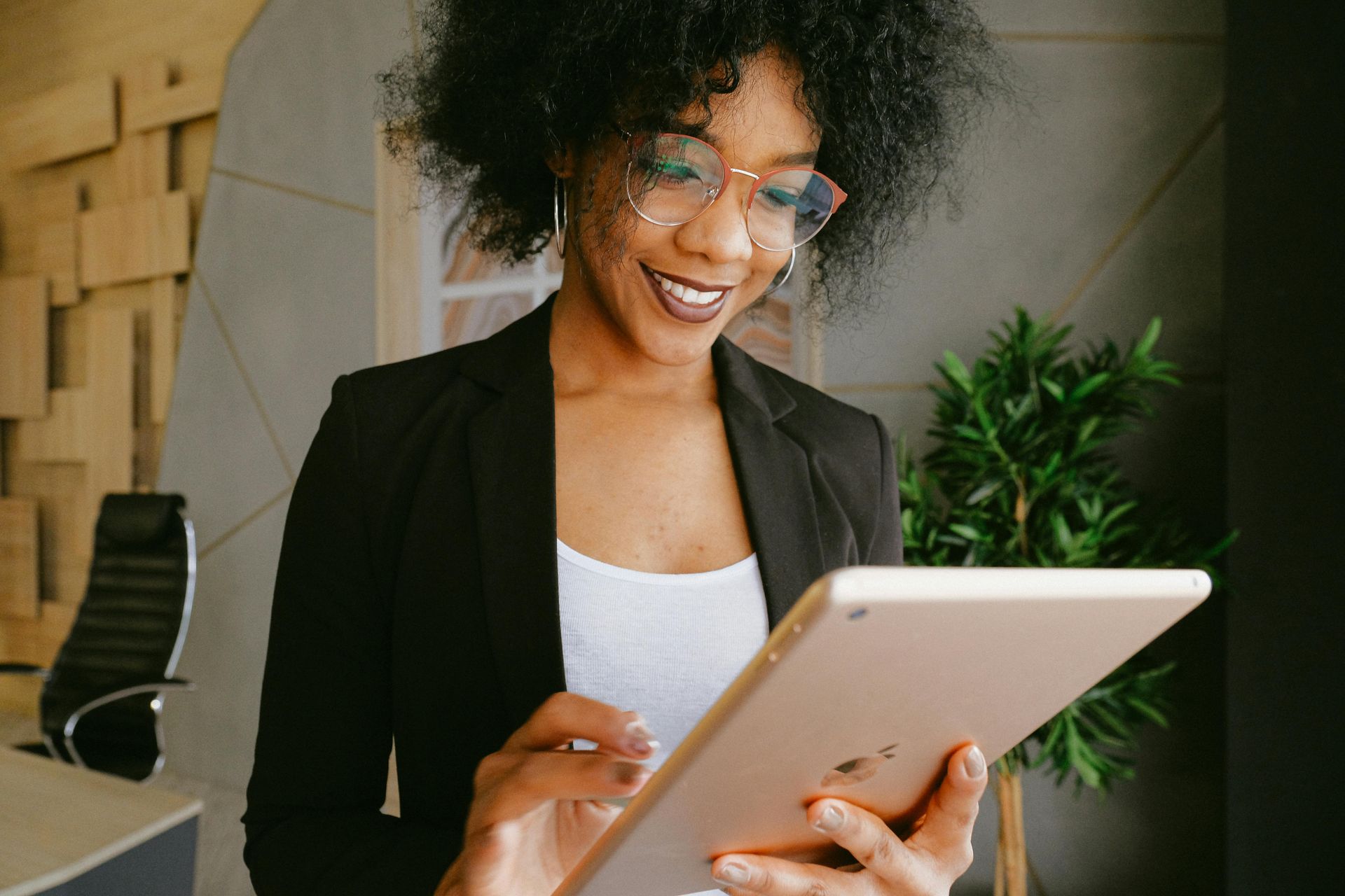 Woman on an iPad