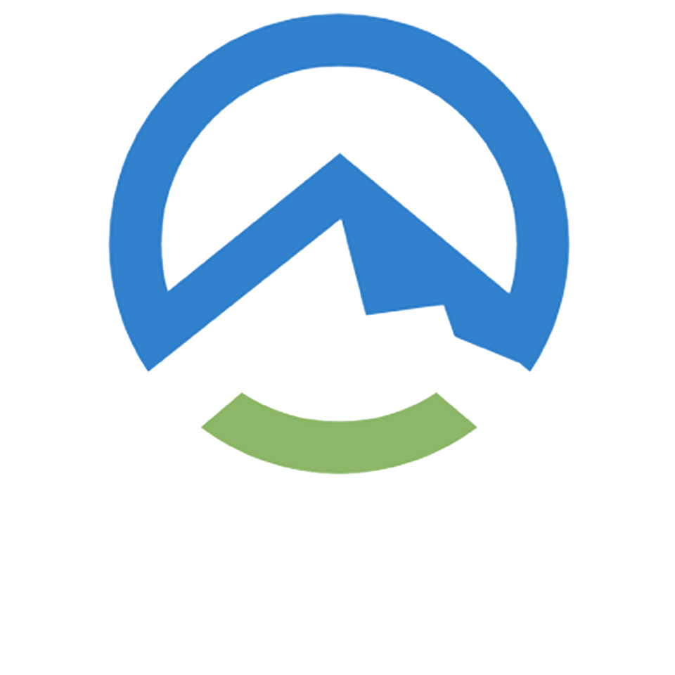 Clearview Dermatology Logo - blue green and white mountain icon