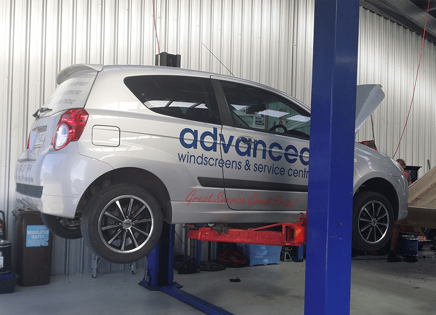 Car On Lift — Advanced Windscreens & Service Centre in Proserpine, Qld