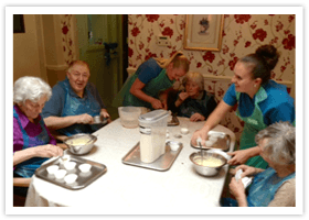 people eating together