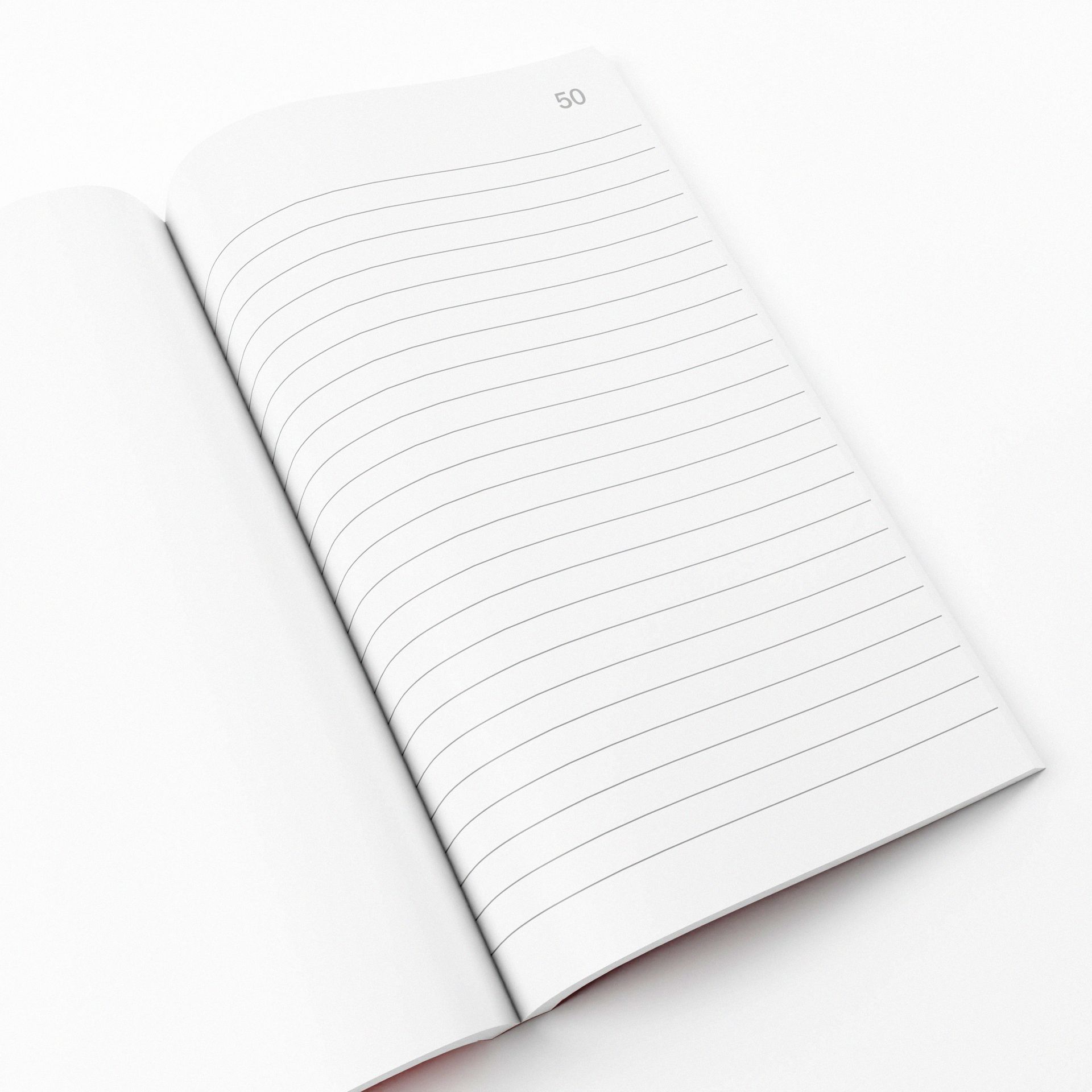 Memo triplicate book open to reveal printed inside on white background