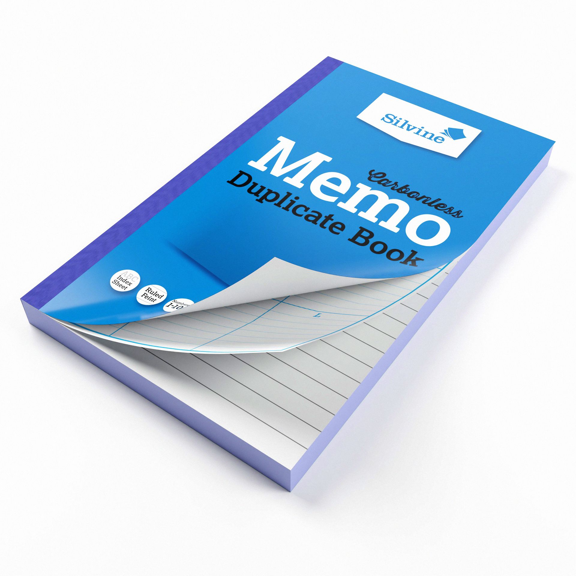 Blue tinted notebook, revision card pack and blue stationery accessories on a grey lined background.