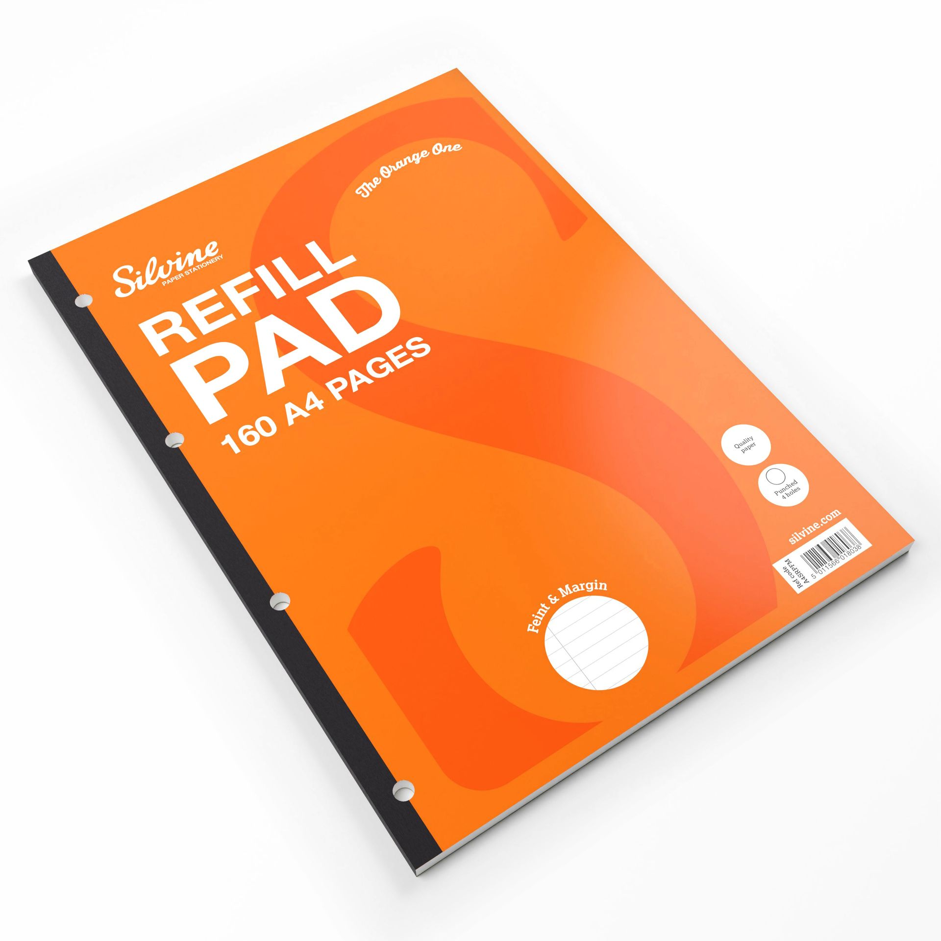Silvine orange refill pad on white background