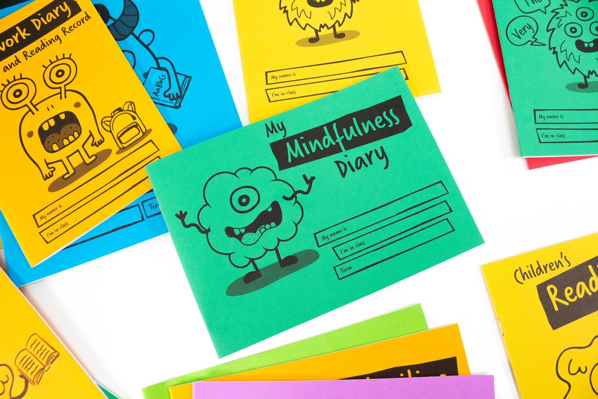 Silvine homework monsters range on white background