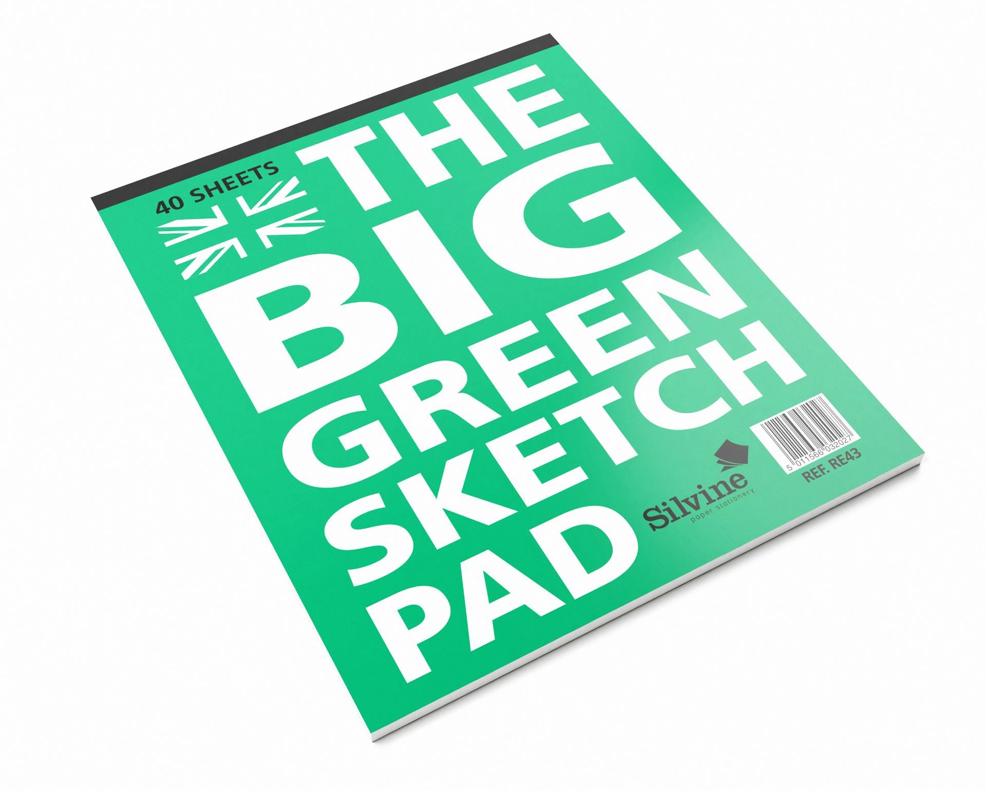 Silvine Green Sketch Pad on white background