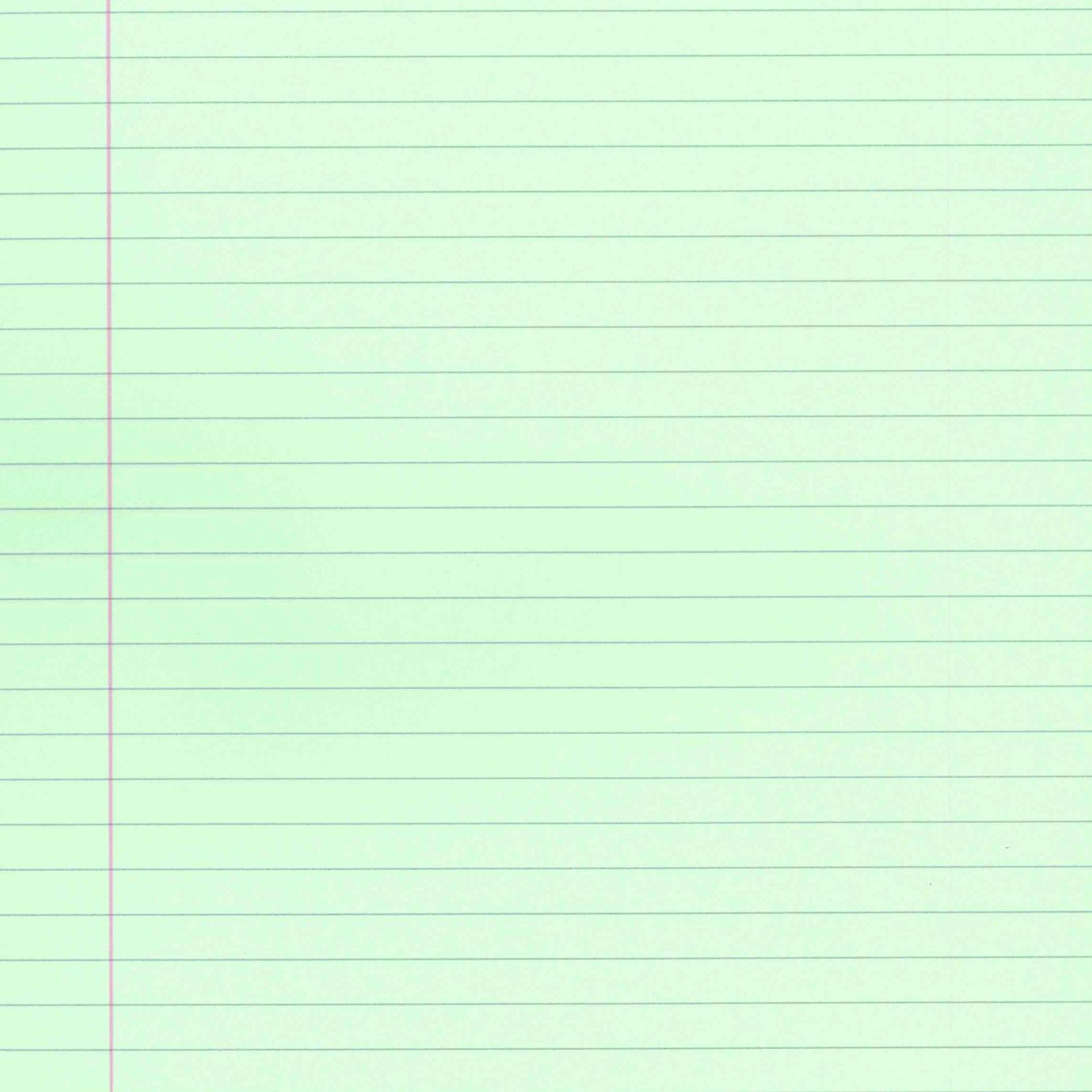 Green tinted paper, lined with margin.