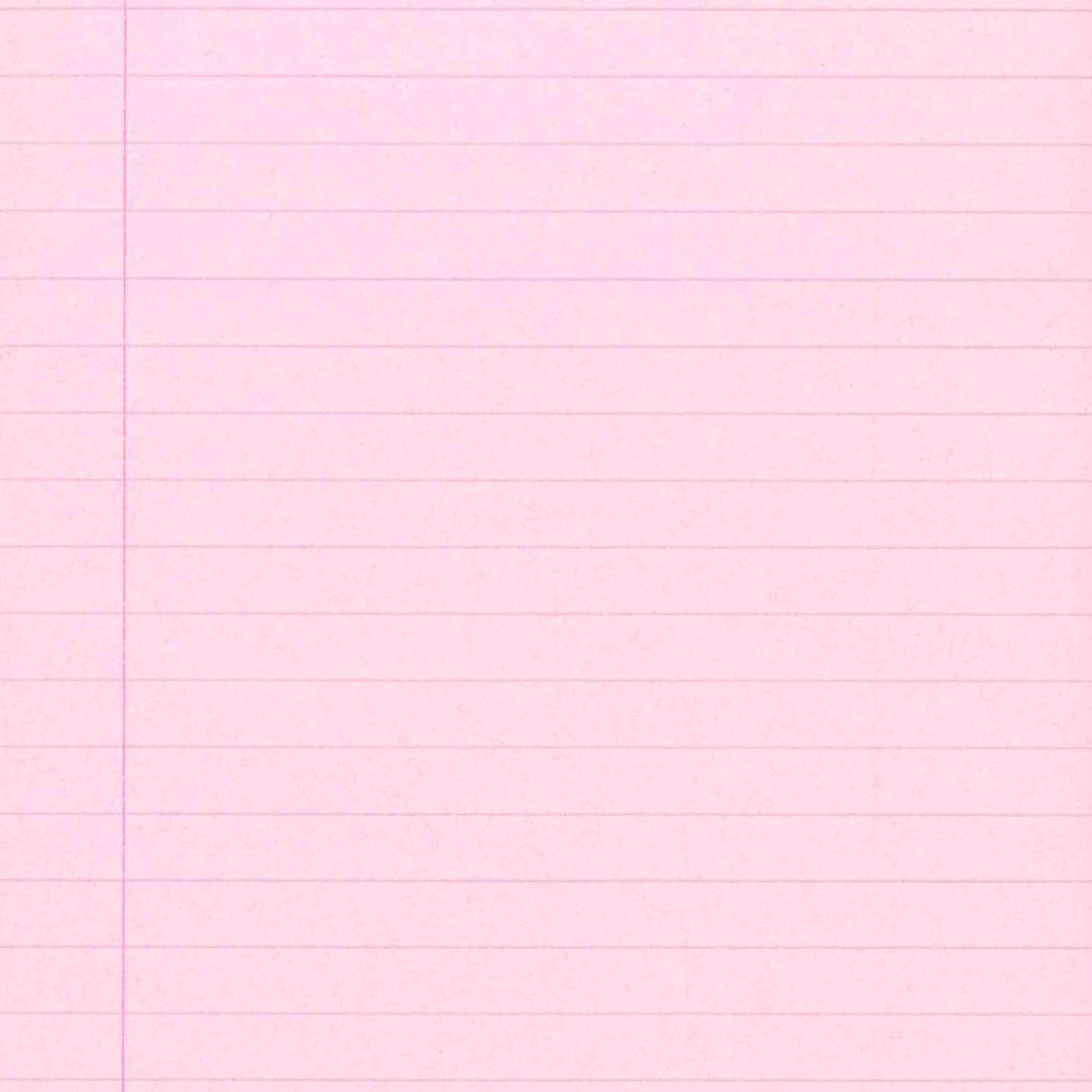 Pink tinted paper, lined with margin.