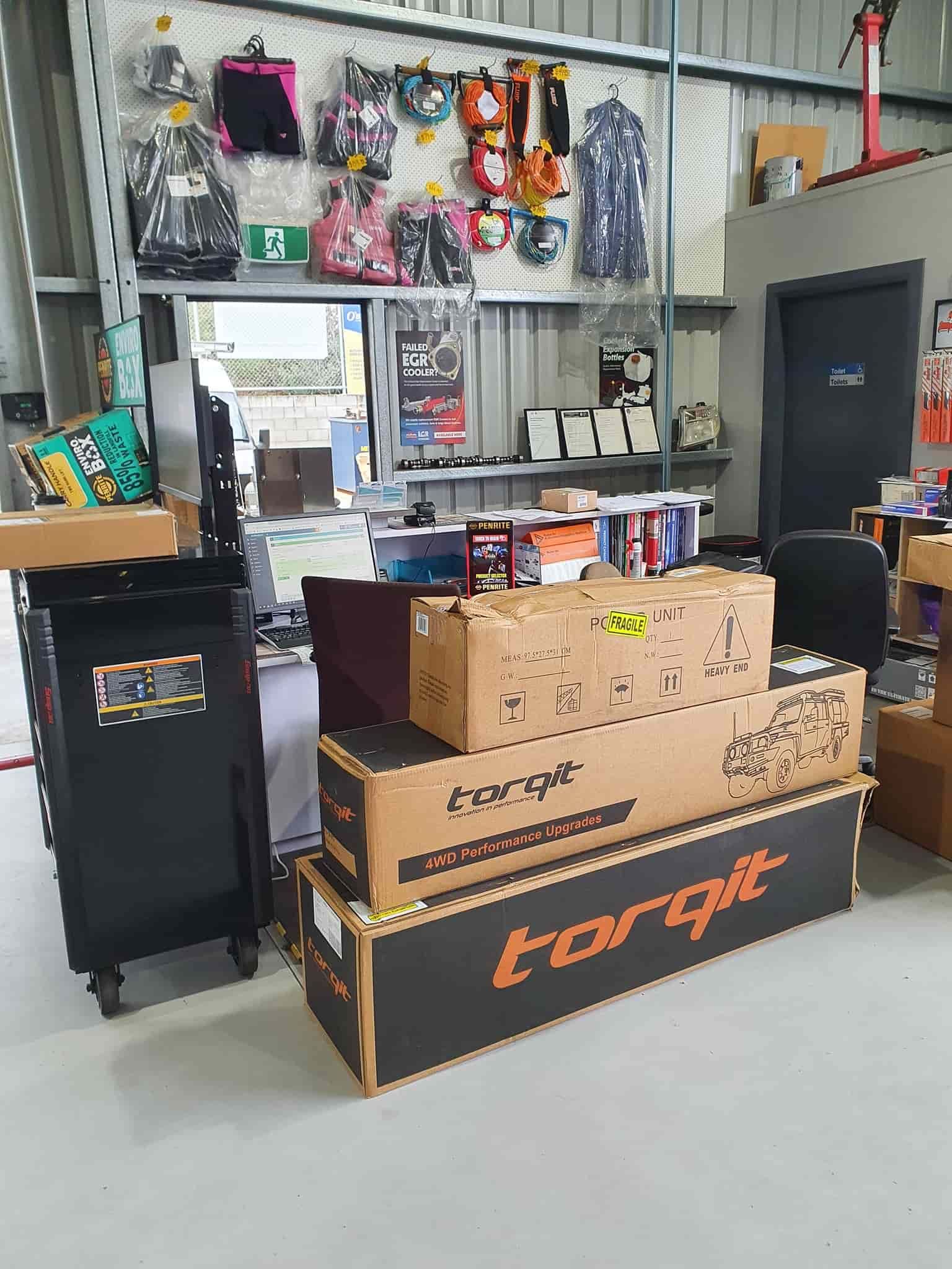 A Warehouse Filled With Lots of Boxes and Tools — OSP Automotive & Marine In Grafton, NSW