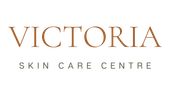 A logo for victoria skin care centre on a white background.