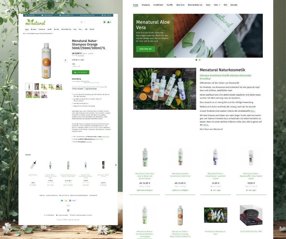 <p class="rteBlock">Planung, Gestaltung und Umsetzugn des Onlineshops von Menatural.</p>