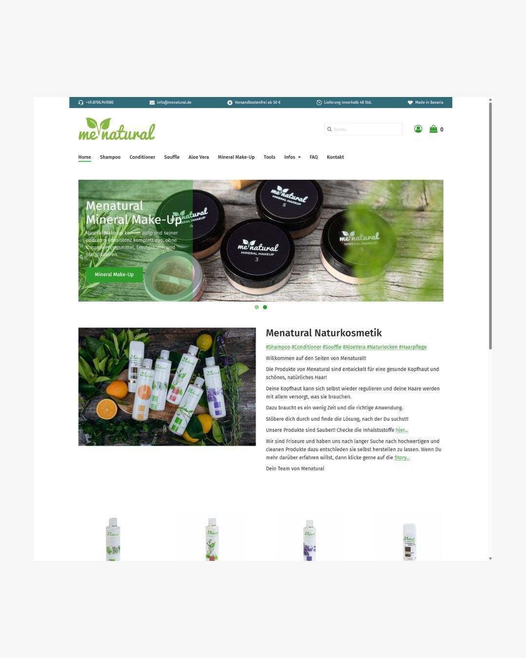 <p class="rteBlock">Planung, Gestaltung und Umsetzugn des Onlineshops von Menatural.</p>