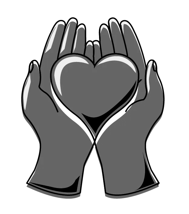 A pair of hands holding a heart in their hands.