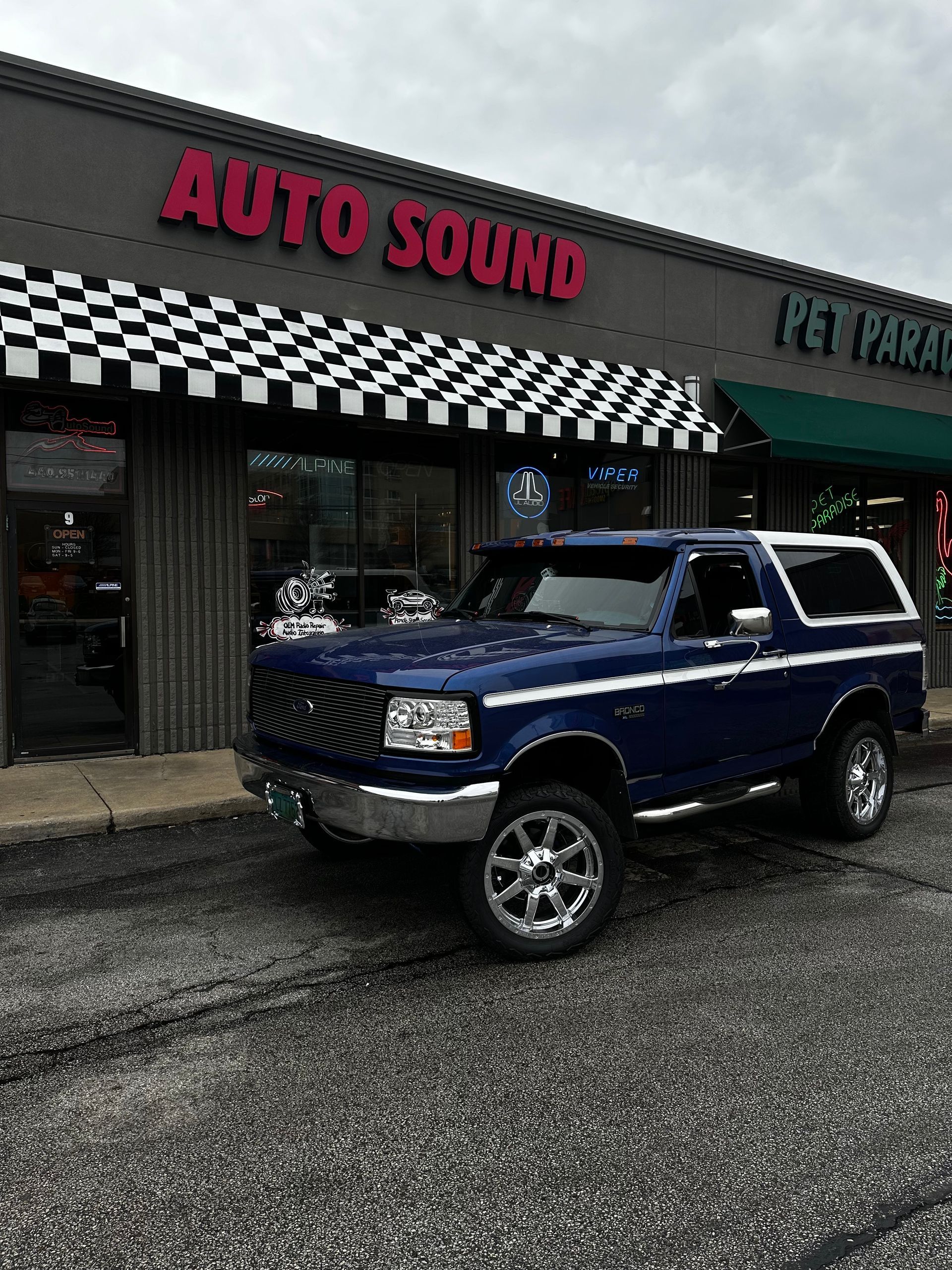 A pair of speakers on the side of a vehicle