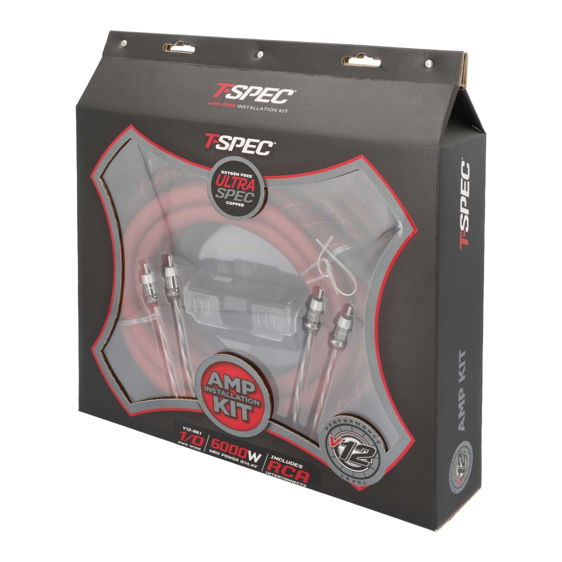 V12 4 AWG Amp Kit - 1500 W with RCA Cable