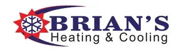 the logo for brian 's heating and cooling has a snowflake on it .