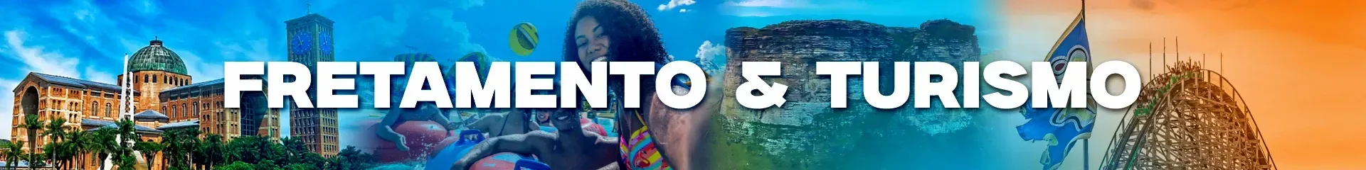 Uma imagem borrada de uma mulher tirando uma foto com as palavras freteamento e turismo escritas na parte inferior