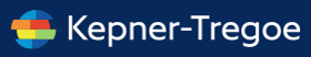 Logo of Kepner-Tregoe, with a colorful graphic above the company name on a dark blue background.