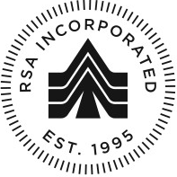 RSA Incorporated logo: Black and white circular seal with company name and stylized 
