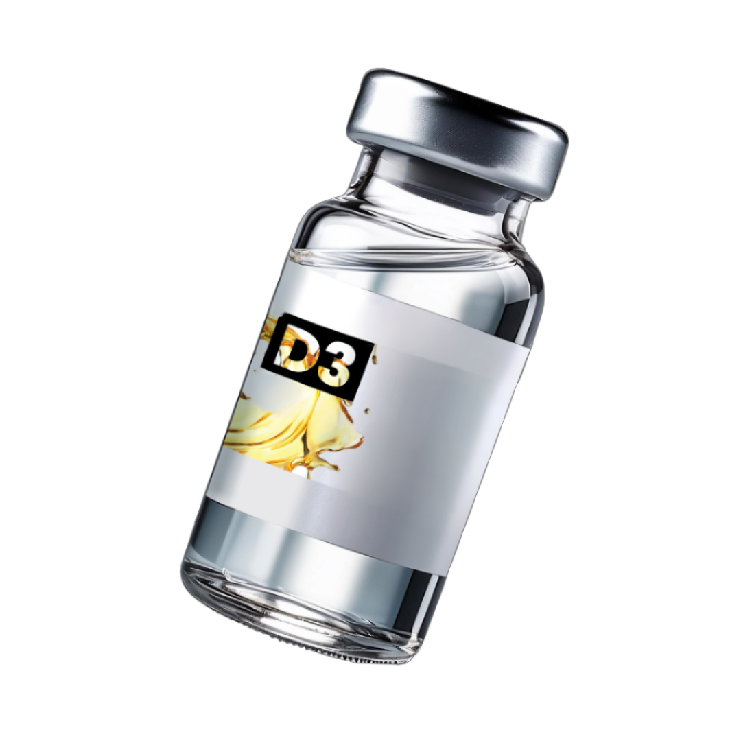vitamin D injection bottle.
