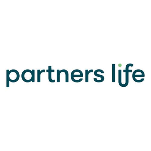 The partners life logo is on a white background.