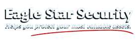 The logo for eagle star security shows an eagle and a star.