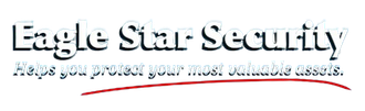 The logo for eagle star security shows an eagle and a star.