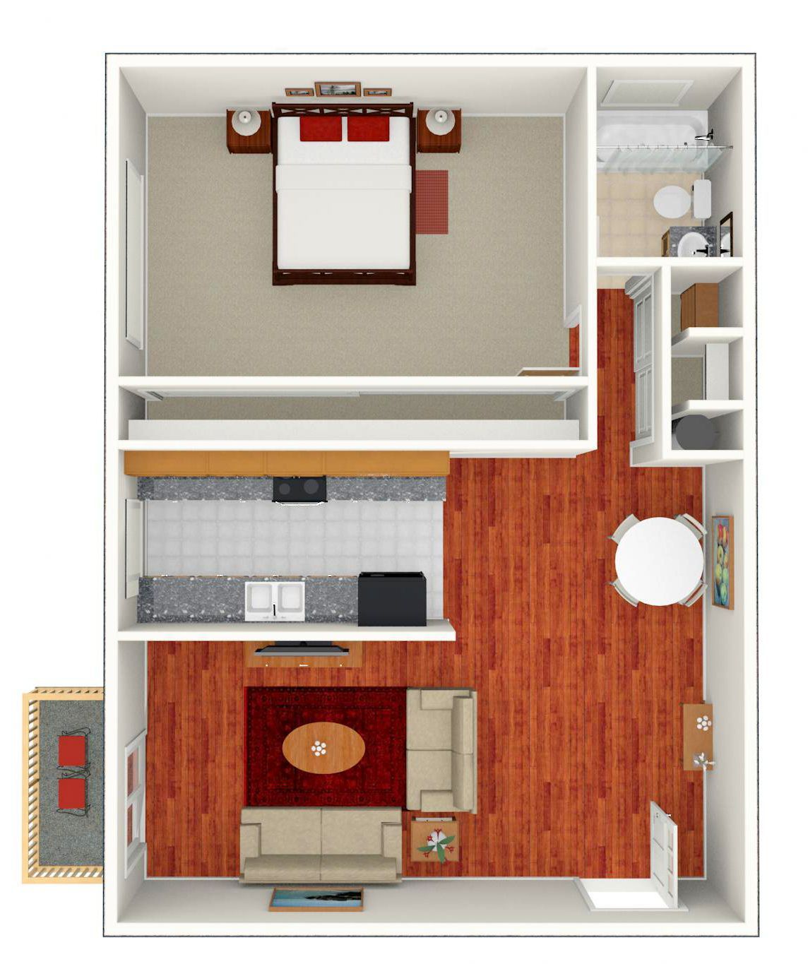 1 Bed | 1 Bath floor plan 2