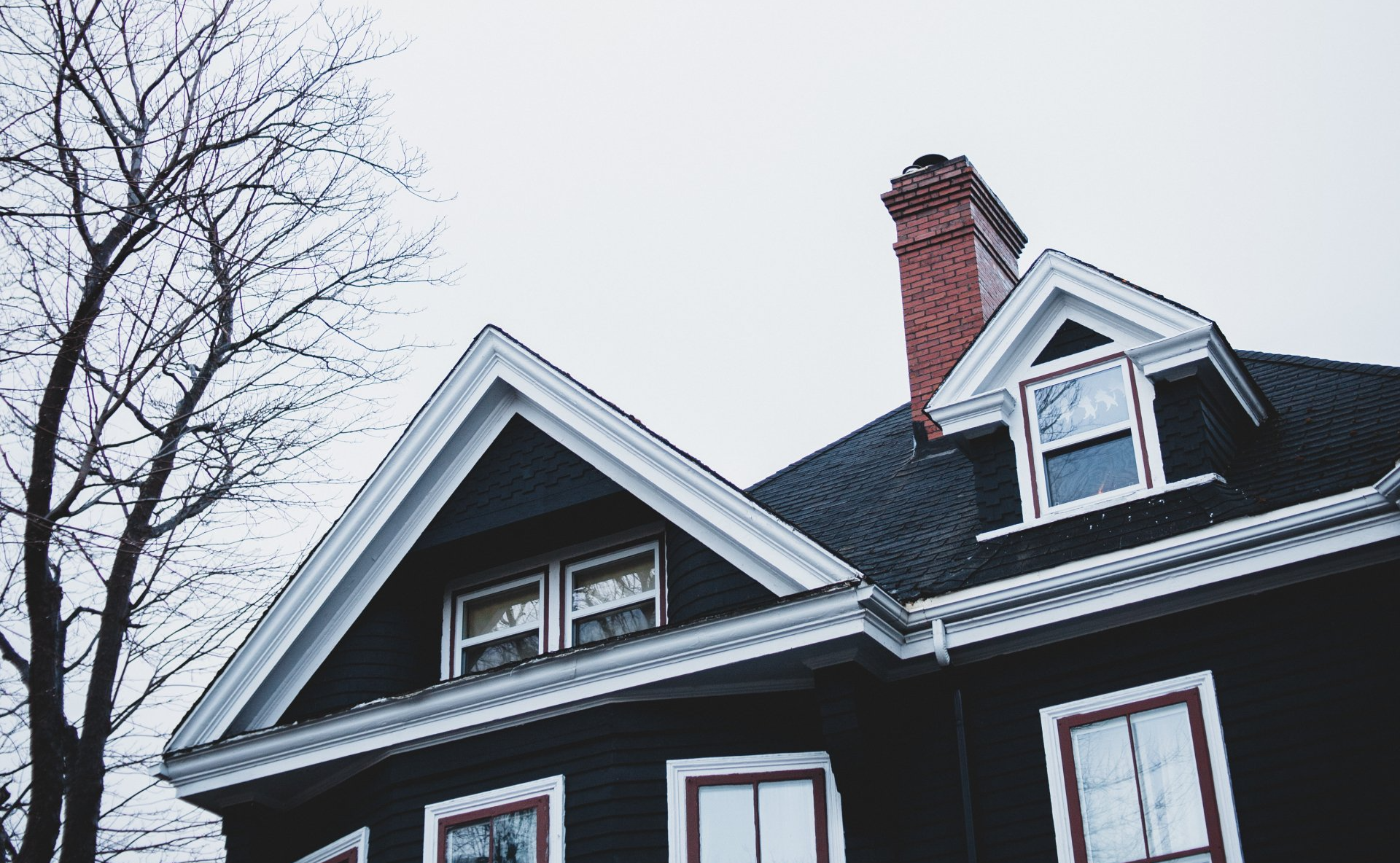 large house in cold weather