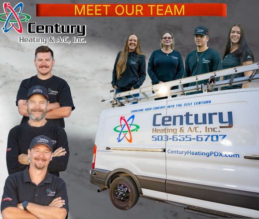 Man Fixing Aircon — Gresham, OR — Century Heating & A/C Inc.