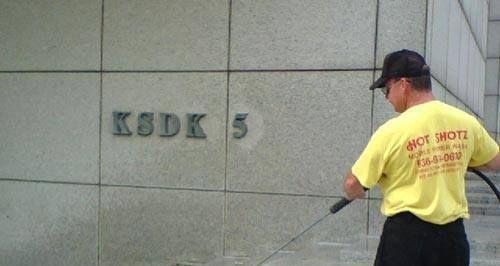 Hot Shotz Pressure Washing KSDK channel 5 News Station in St. Louis MO