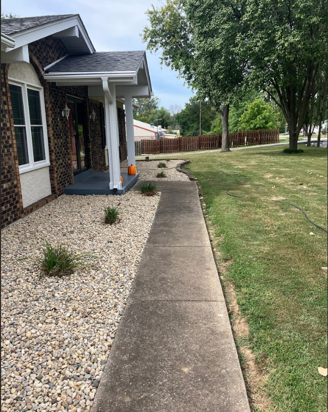 Dirty sidewalk before Hot Shotz Mobile Power Wash | St. Peters, MO