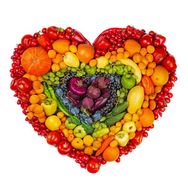 frutta e verdura a forma di cuore