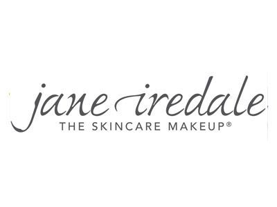 The logo for jane iredale the skincare makeup is black and white.