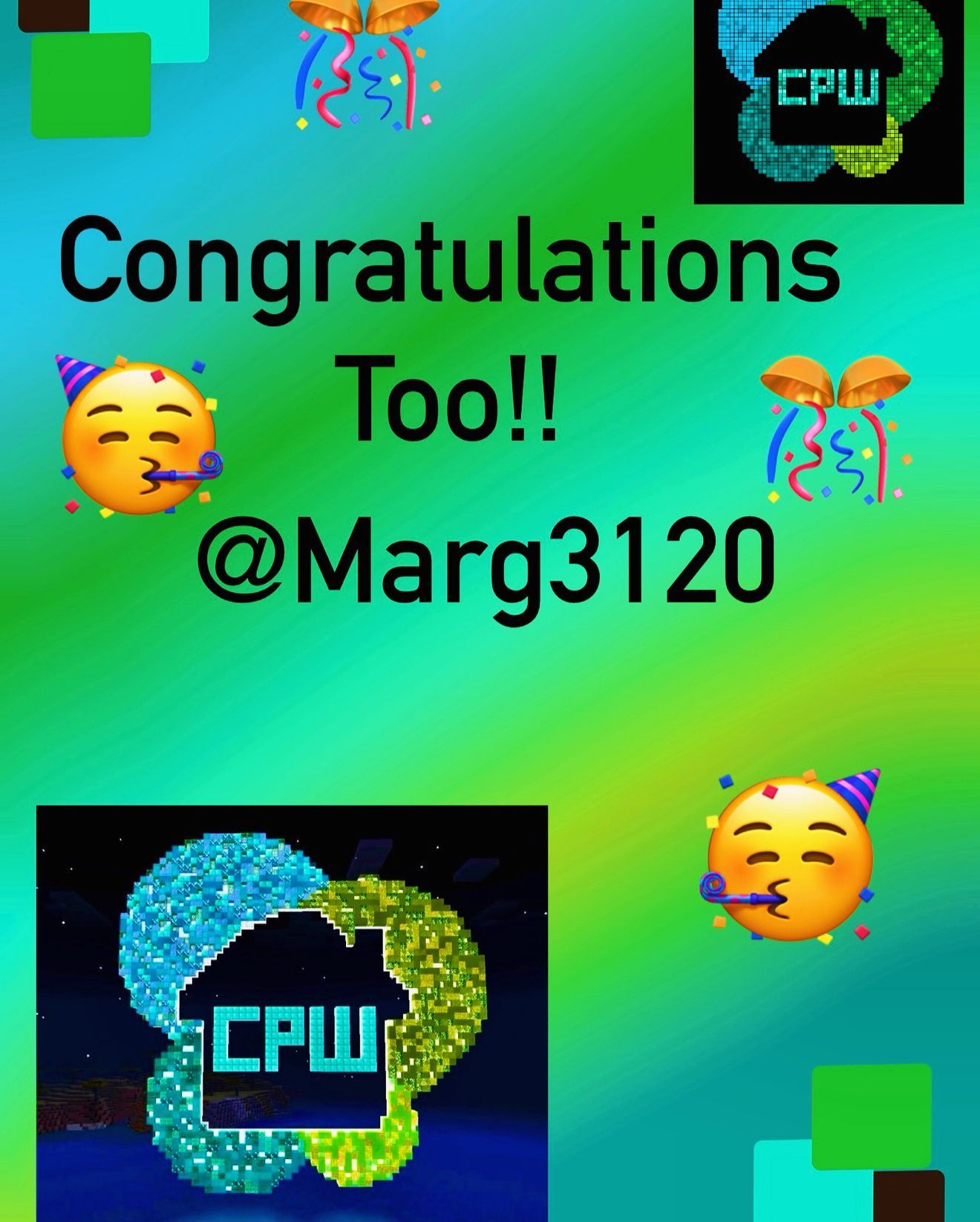 A poster that says congratulations too on it