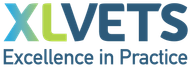 The logo for xlvets excellence in practice is blue and green.