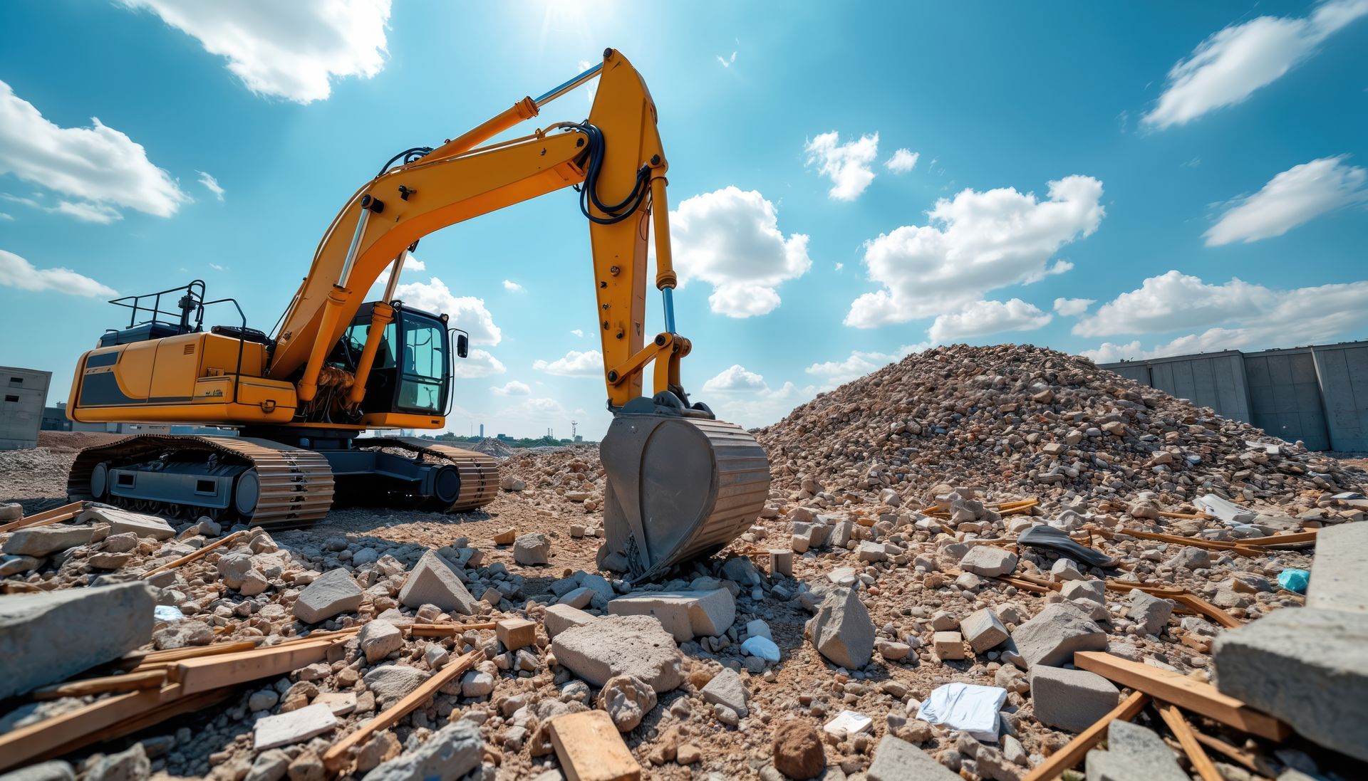 A demolition company is using heavy machinery to safely dismantle structures and remove debris. A demolition company is using heavy machinery to safely dismantle structures and remove debris.