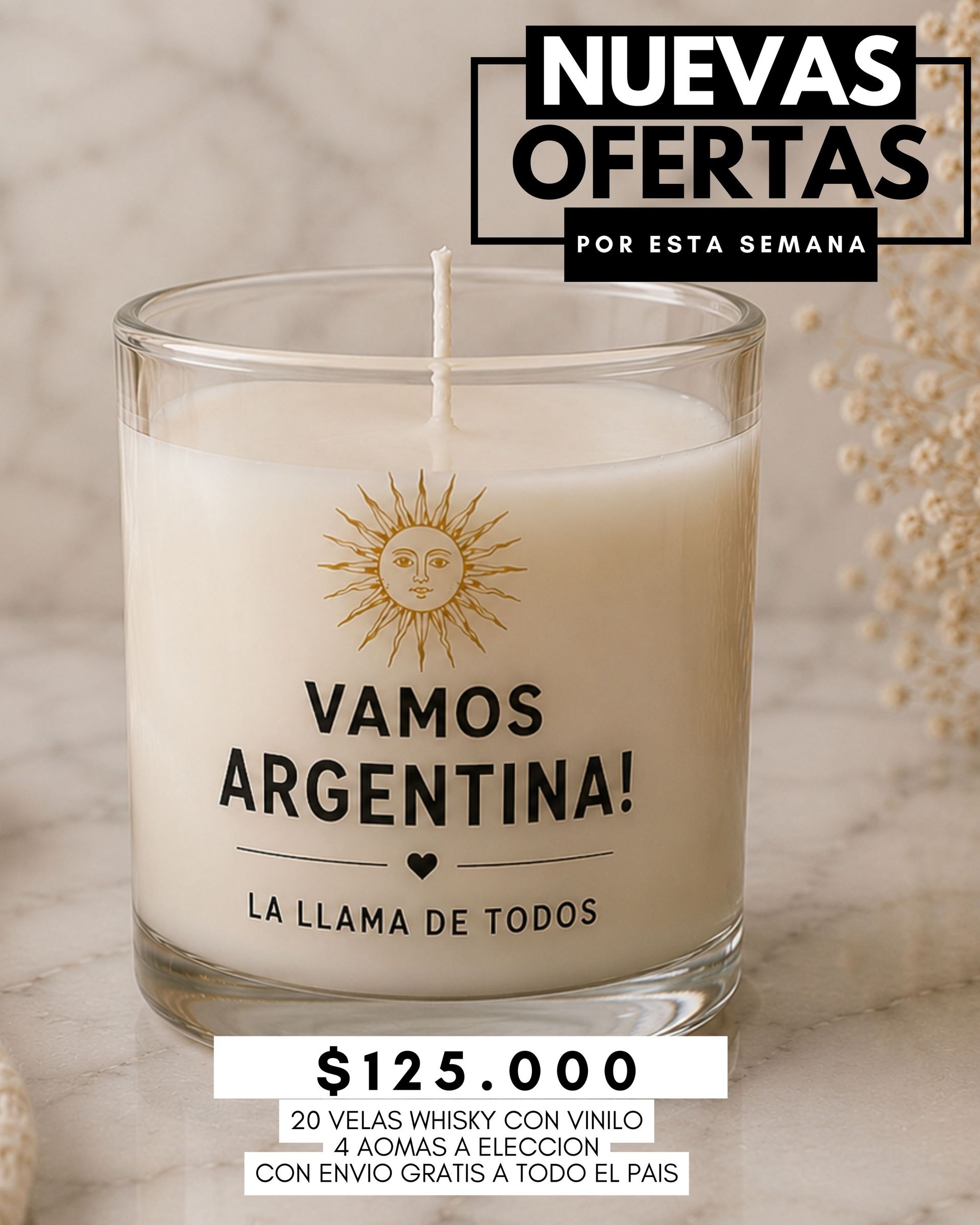 20 velas hechas vaso tenesse 360cc