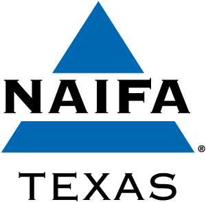 The blue triangular logo of NAIFA Texas with the text 