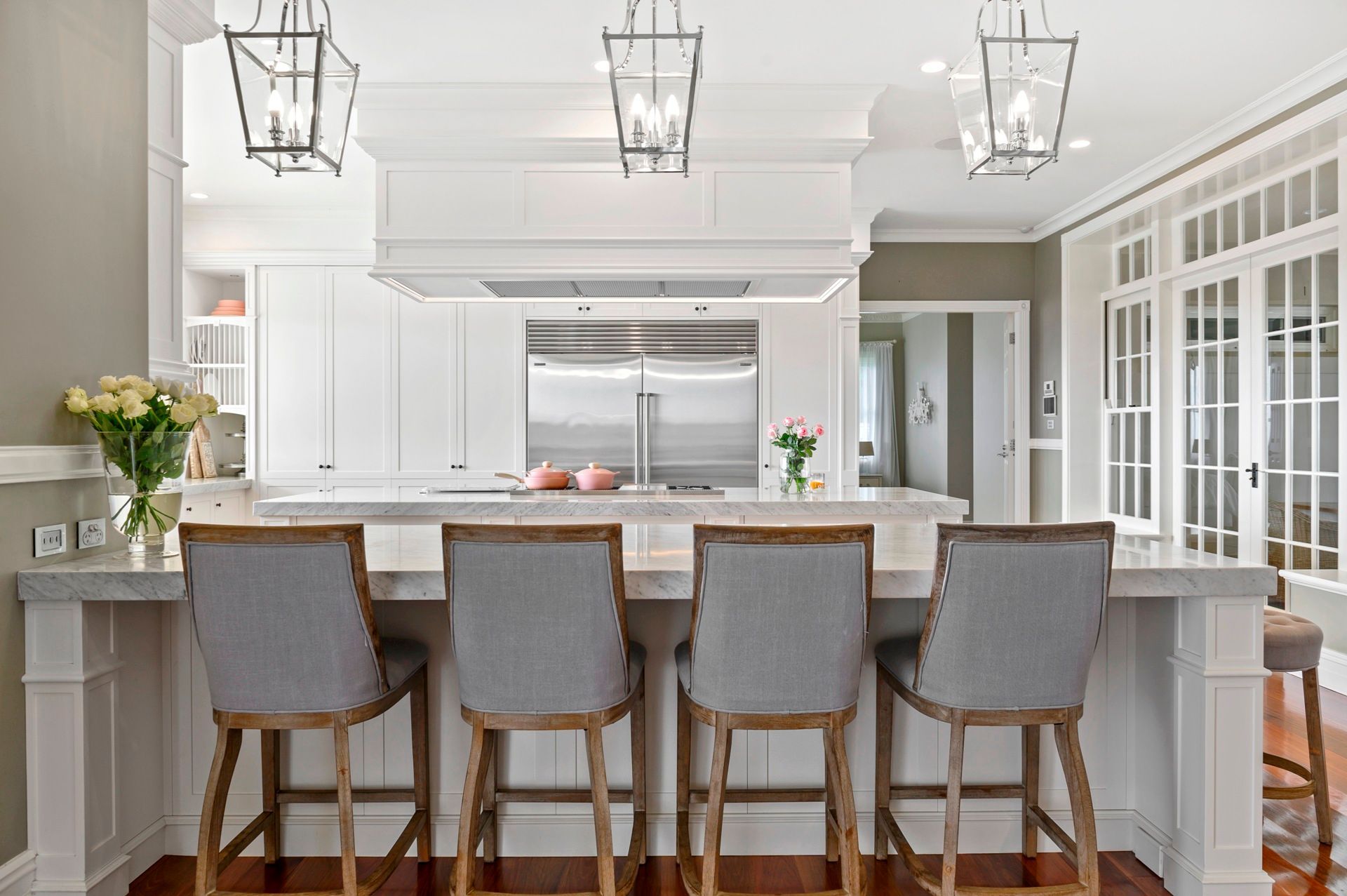 A Kitchen With White  Custom Cabinets — Plumbe Joinery in Coffs Harbour, NSW