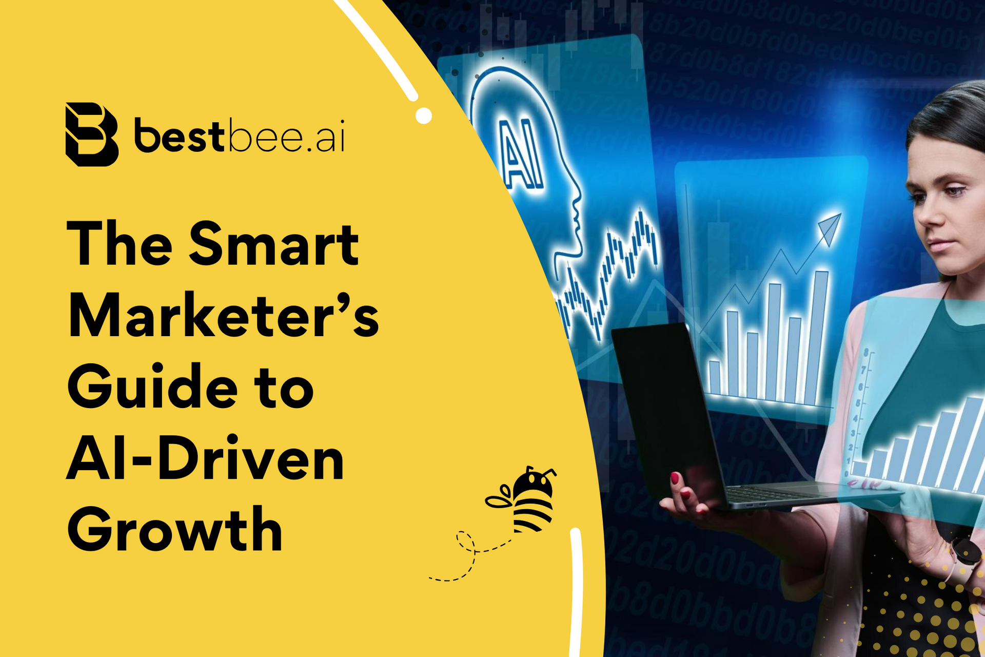 A marketing expert pulls up analytics on their laptop to assess their AI-driven marketing strategy. 
